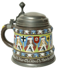 Creußener Keramik Apostelkrug Krug Bierkrug Seyffarth Creussen Kurfürstenkrug