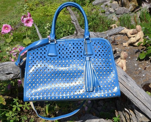 Handtasche petrolblaufarben - , in