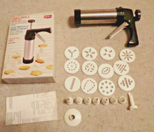 Gebäckpresse - Garnierspritze mit 12 Formscheiben und 8 Formtüllen für Plätzchen