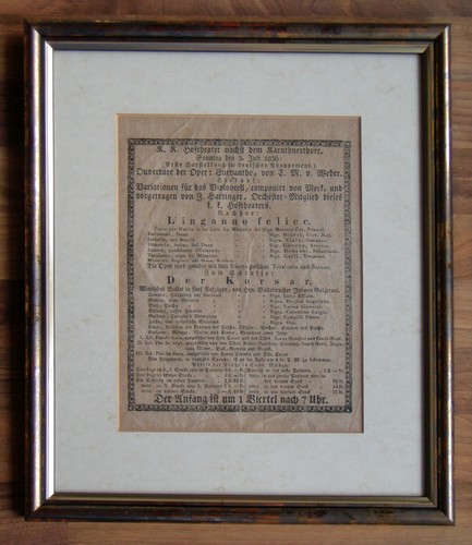 Programm des hoftheater - des, k.