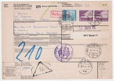 Auslandspaketkarte Schweiz La Tour-de-Peilz, 16.7.75 nach Bremen mit Zollkontr.
