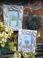 Garten,Haus Steinrelief Deko Wandbilder Handbemalt 2er Set