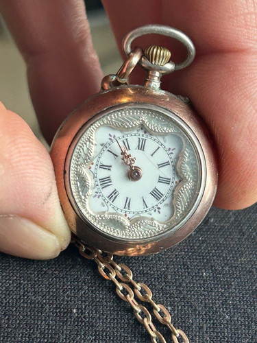 Antike damen taschenuhr 800 - damen,