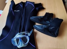 Tauchanzug IF LOVE in L, Taucherbrille, Taucherschuhe