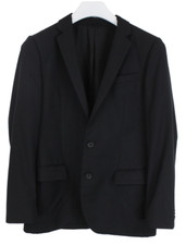 Hugo Boss Amaro/Heise Blazer Herren US 36R Gefuttert Kerbe Revers Wolle Schwarz