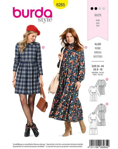 Schnittmuster kleid burda - schnittmuster, 6265
