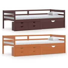 Massivholzbett mit Schubladen