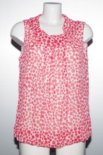 Blusenshirt weiß rot gepunktet mit wasserfall kragen 