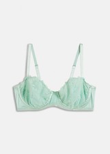 Bügel BH mit feiner Spitze Gr. 80 Cup A Grün Damen-Unterwäsche Bra Neu
