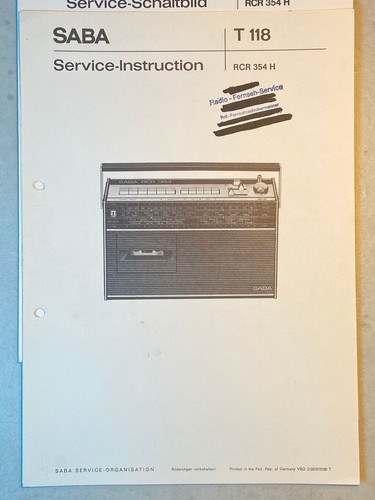 Saba service instruction - saba, für