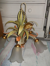 Deckenlampe Florentiner Lampe 5 Armig Glasschirme Hans Kögl Gräser