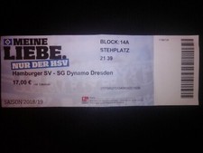HSV Hamburger SV - Dynamo Dresden 2018/19 2.BL Ticket Sammler