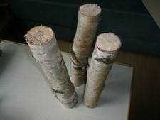 3 x Birke Holz Deko Basteln Länge ca. 37-38 cm Durchm. ca. 6-8 cm - siehe Fotos
