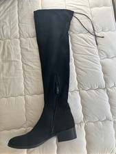 Leder Overkneestiefel Gr. 42