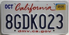 California USA Nummernschild US Kennzeichen License Plate Schild Kalifornien GDK