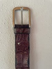 Breiter Krokogürtel Echtes Krokoleder Silberne Schnalle 95 cm neu Fliederfarben