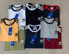 ADIDAS BRANDNEU DREI STREIFEN UNI ORIGINALS KURZARM T-SHIRT