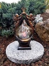 Grablaterne LED Grablampe Grableuchte Granit Grablicht Kerze Grab Engel Bronze