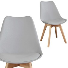 Design Stuhl mit Kissen Grau