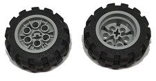 Lego 2 x Reifen 6581 20x30 Felge neu hellgrau 6582 Räder Zubehör Technik