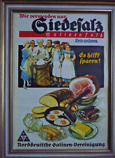 Reklameplakat Siedesalz Salinensalz Norddeutsche Salinen-Vereinigung ca. 1930