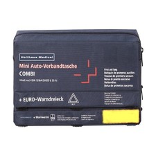 Mini 3 in1 KFZ Verbandtasche HOLTHAUS mit Warndreieck und Warnweste Verbandka...