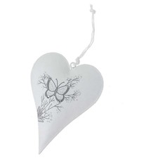 Hänger Herz Metall weiß