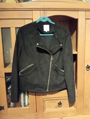 Jacke schwarz wie wildleder - schwarz,
