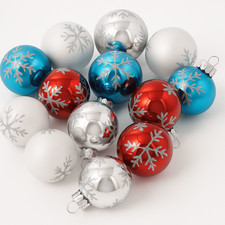 24er Set Weihnachtskugeln Glas