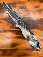 [0113] USA Eagle Adler Folder Taschenmesser Linerlock Black EDC Knife