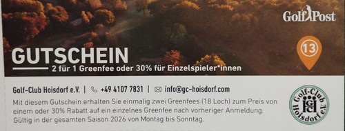 Golf greenfee gutschein 2026 - golf,