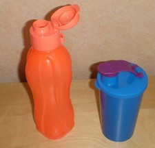 Tupperware Trinkbecher mit Tropfverschluss 330 ml + Eco Easy 500 ml neon - NEU