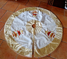 Christbaumdecke/Weihnachtsdecke rund beige/gold *neuwertig*