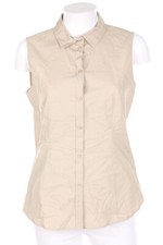 MONTEGO ärmellose Hemd-Bluse Safari Stil Stretch D 38 hellbeige