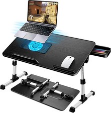 Laptoptisch AirOpen 53x30cm Schwarz - Höhen/Winkelverstellbar, Klappbar, Lüfter,