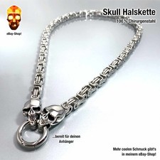 Skull Halskette 8 mm Königskette Edelstahl Biker Herren Panzerkette Anhänger 10