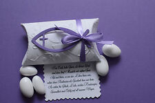 Gastgeschenke N.4 Weiß Lila Fisch Mandeln Kommunion Konfirmation Taufe 