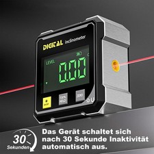 LCD Digital Winkelmesser Wasserwaage 0°-360° Magnetisch Neigungsmesser Mit Laser