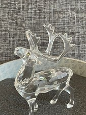 SCS Original Swarovski Figur Schlitten & Rentier 205165 & 214821 & Spiegelplatte