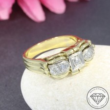 Wert 1790 € Bicolor Diamant Ring (ca. 0,23 carat) 585 14 Karat Gold xxyy