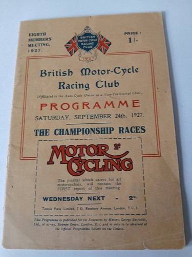 Brooklands programm 1927 - brooklands,
