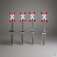 4x Andreaskreuz  für Bahnübergang  Maßstab 1:22 passend für LGB Bahnhof Schilder