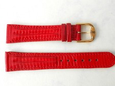 Uhrenarmband von Revue Thommen, Eidechse (Lezard Veritable) in Rot Vintage