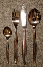 BSF Silberbesteck Dänisch Perl Silber 90 versilbert Besteck 4 Teile gut erhalten