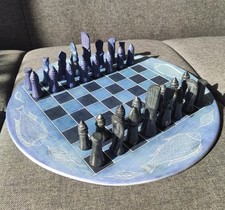 Schachbrett Vintage Spielfiguren handbemalt speckstein spielbrett chess schach