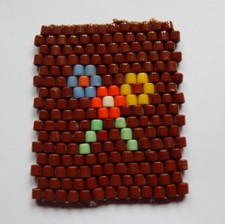 DDR Glasperlen Untersetzer Walzenperlen 8x9cm KULT