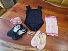 Ballett Set : Schläppchen Trikot Bloch Tanzbody Ballettanzug Stulpen Gr. 128