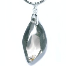 Rauchiger LODOLITH Chloritquarz Freiform 32mm Anhänger 925 Silber SPLO24