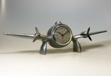 Design Fliegeruhr Tischuhr - SARSAPARILLA - Alu poliert mit 2 Propellern - XxX