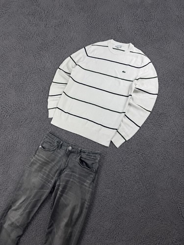 Lacoste strickpullover weiß - strickpullover,
